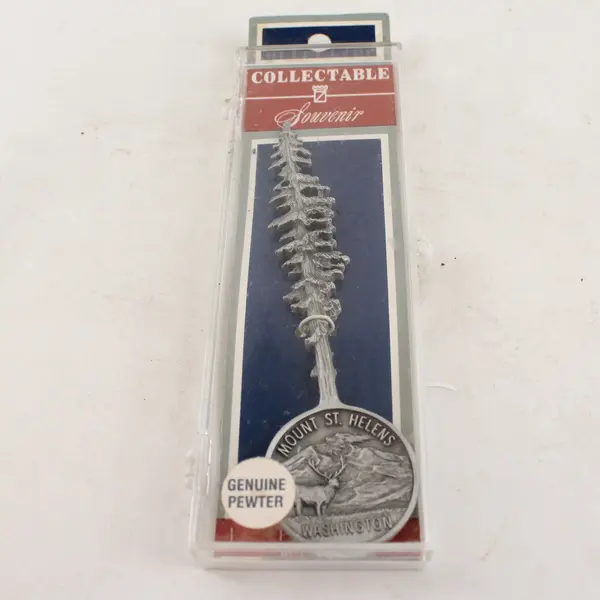 Genuine Pewter Mt. St. Helens Souvenir Spoon 6in Collectible