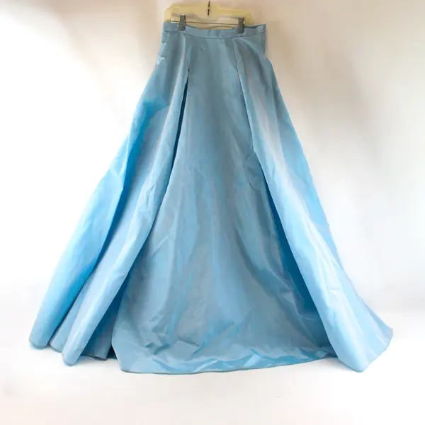Faviana New York Women's 5/6 Metallic Baby Blue Taffeta Ball Lined Skirt - Flaws