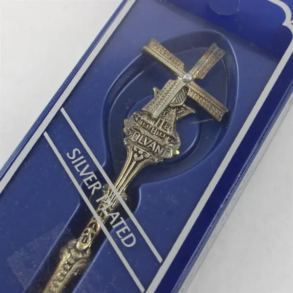 Dutch American Import Co. Silver-Plated Souvenir Spoon w/ Rotating Windmill