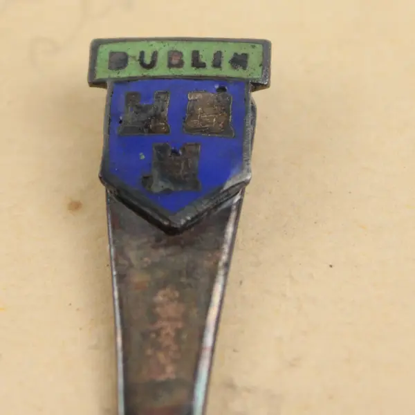 Silver-Plated Souvenir Spoon Dublin Ireland Collectible 6.5 in