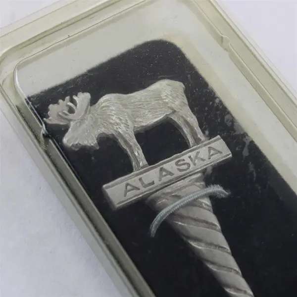 New Alaska Pewter Souvenir Spoon Figural Moose Vintage Style Collectible