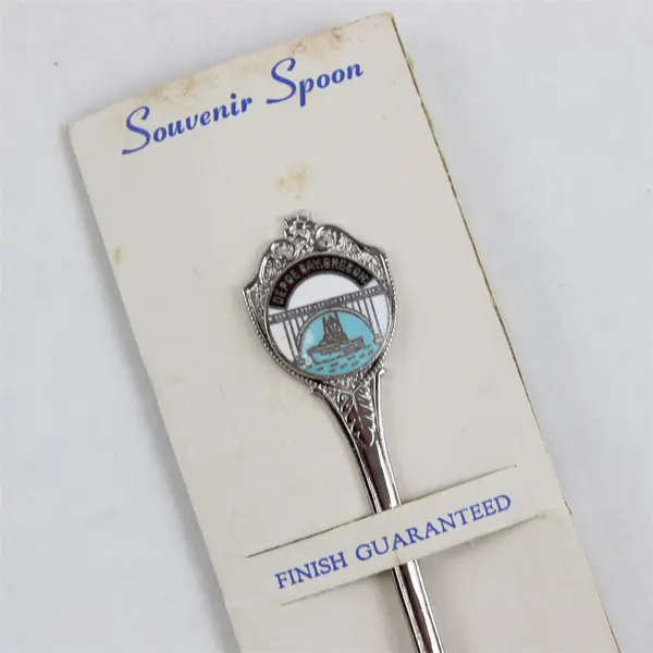 Lot of 2 Souvenir Demi-Tasse Spoons Multnomah Falls & Depoe Bay Oregon