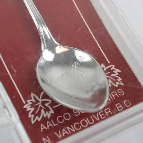 Lot of 2 Vancouver BC Souvenir Spoons Orca Aquarium & Totem Pewter