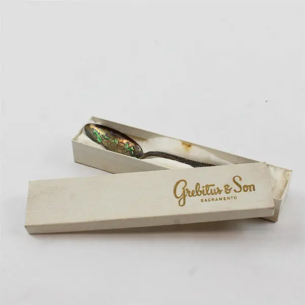 Vintage Brock & Feagan Los Angeles Silver-Plated Enamel Souvenir Spoon