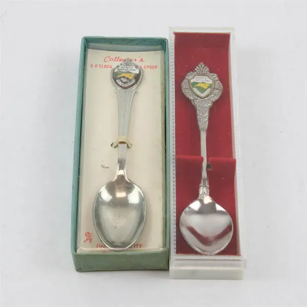 Lot of 2 North Carolina Souvenir Spoons 5.5" Collectible