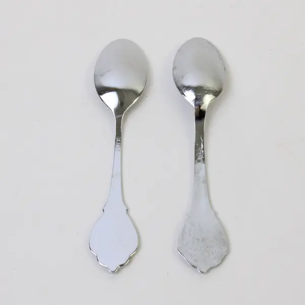 Lot of 2 Georgia Souvenir Spoons - State Outline & Magnolia Enamel