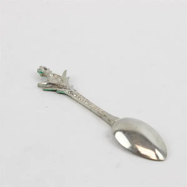 Lot of 2 Aloha Hawaii Souvenir Teaspoons Pineapple Enamel Silver & Gold