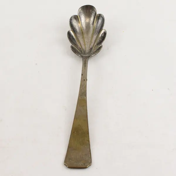 Sheffield Plate Co Scalloped Silverplate Spoon 6 in Vintage Collectible