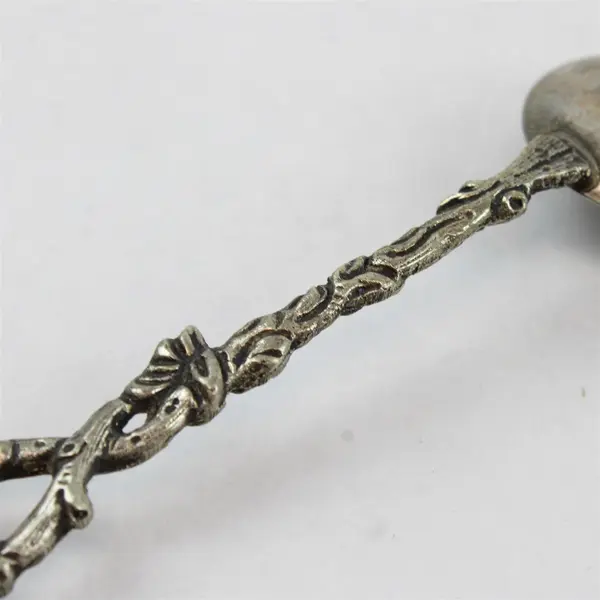 Lot of 8 Vintage Silver-Plated Figural Demitasse Spoons Ornate Handles Italy