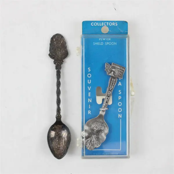 Lot of 2 Silver-Plated Souvenir Spoons Mt. St. Helens Washington