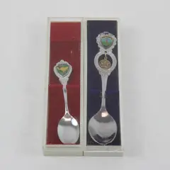 Vintage Collectible Souvenir Spoons Set of 2 Astoria Oregon Wildlife Safari