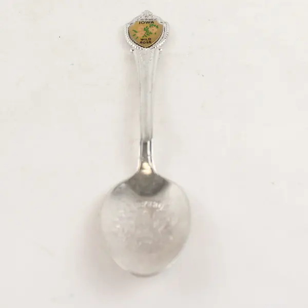 Vintage Souvenir Spoon Iowa Wild Rose - Idaho Famous Potatoes (Flaw)