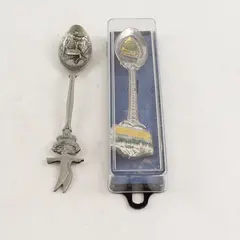 Vintage Silver-Plated Washington Souvenir Spoons Rainier St Helens Enamel