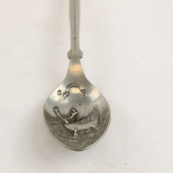 Vintage Silver-Plated Washington Souvenir Spoons Rainier St Helens Enamel