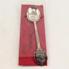 Vintage 1986 Christmas Souvenir Spoon Mary Joseph Baby Jesus Collectible