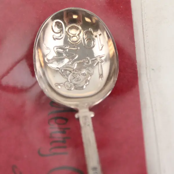 Vintage 1986 Christmas Souvenir Spoon Mary Joseph Baby Jesus Collectible