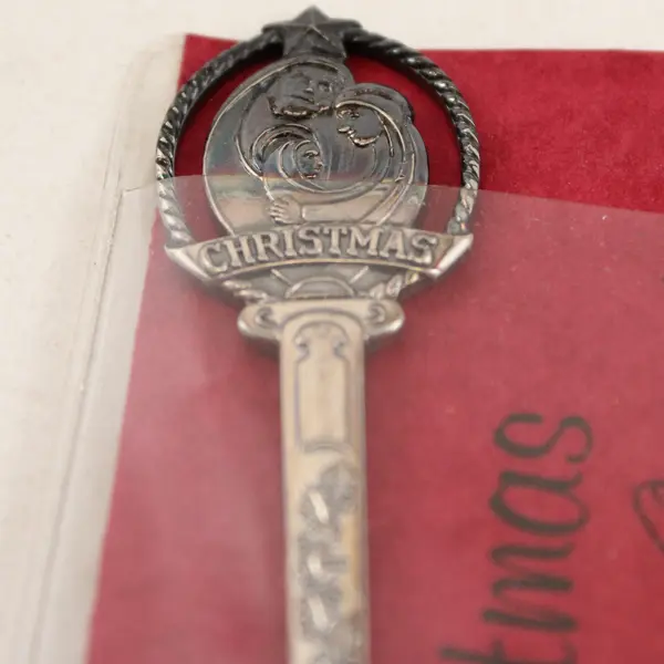 Vintage 1986 Christmas Souvenir Spoon Mary Joseph Baby Jesus Collectible