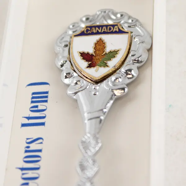 Lot of 2 Canada Souvenir Collector Spoons Victoria BC Maple Leaf 