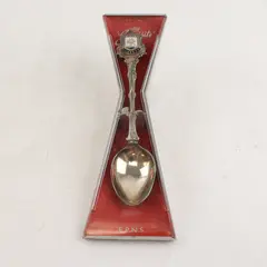 Vintage Glasgow Souvenir Spoon Nickel Silver in Triangular Presentation Box