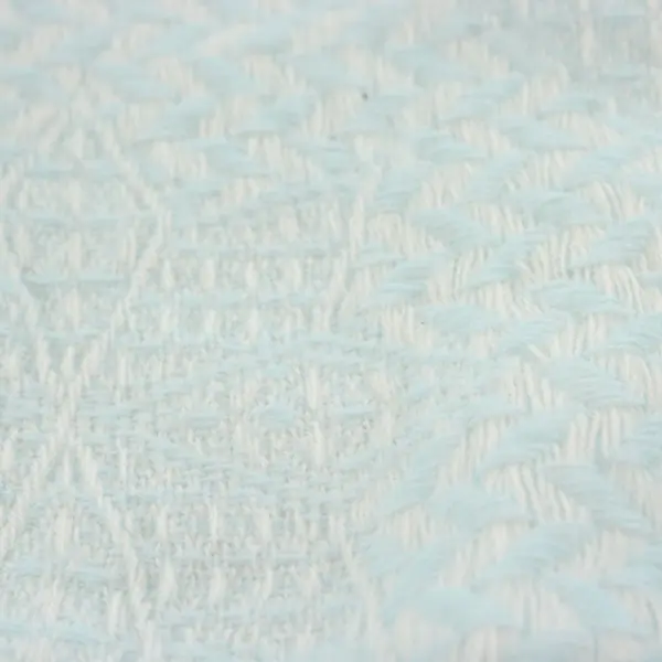 Vintage Babycrest Baby Blue Fringed Acrylic Knit Baby Blanket 34" x 37"
