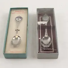 Lot of 2 Washington Souvenir Spoons Leavenworth & Hurricane Ridge Enamel