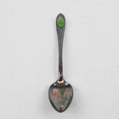 Vintage Community Silver-Plated Teaspoon Green on Handle - Collectible