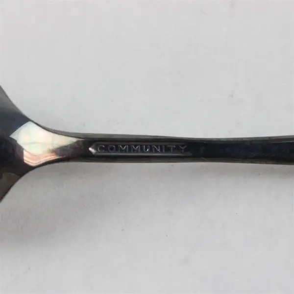 Vintage Community Silver-Plated Teaspoon Green on Handle - Collectible