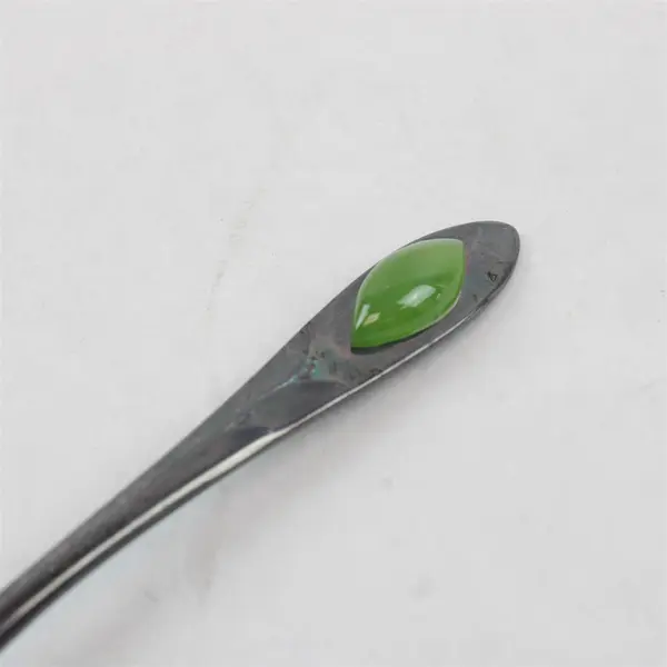 Vintage Community Silver-Plated Teaspoon Green on Handle - Collectible