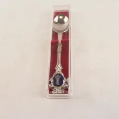 Paris France Royal Blue Eiffel Tower Metal Souvenir Collector Spoon 5"
