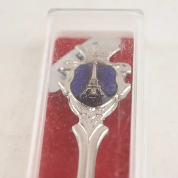 Paris France Royal Blue Eiffel Tower Metal Souvenir Collector Spoon 5"