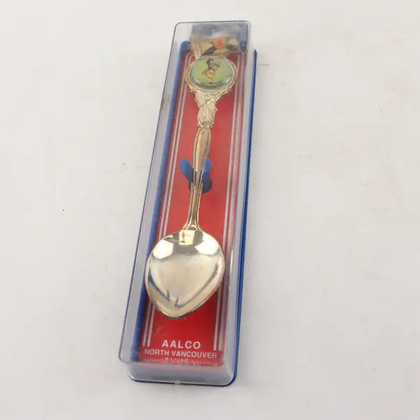 AALCO Nova Scotia Souvenir Spoon - Bagpiper & Flag Handle