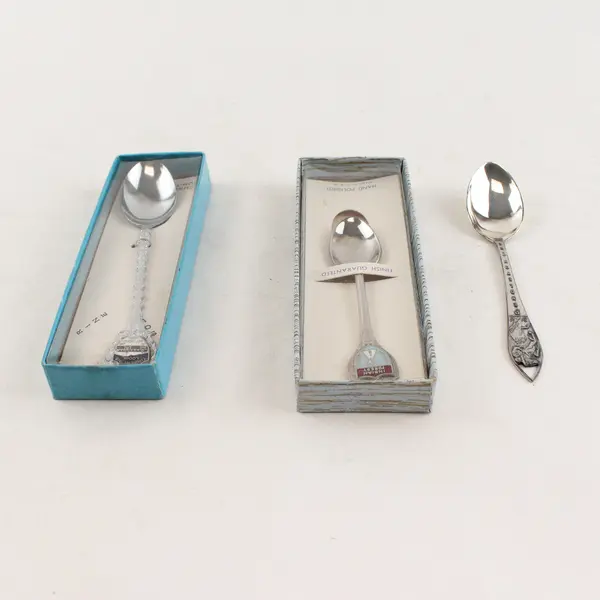 Lot of 3 Oregon Souvenir Spoons - Pendleton Sterling, Timberline Mt. Hood, Coast