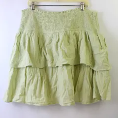 Heatherly Pale Green Smocked Ruffled Knee-Length Skirt Women's Size 2X