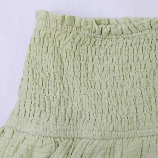 Heatherly Pale Green Smocked Ruffled Knee-Length Skirt Women's Size 2X