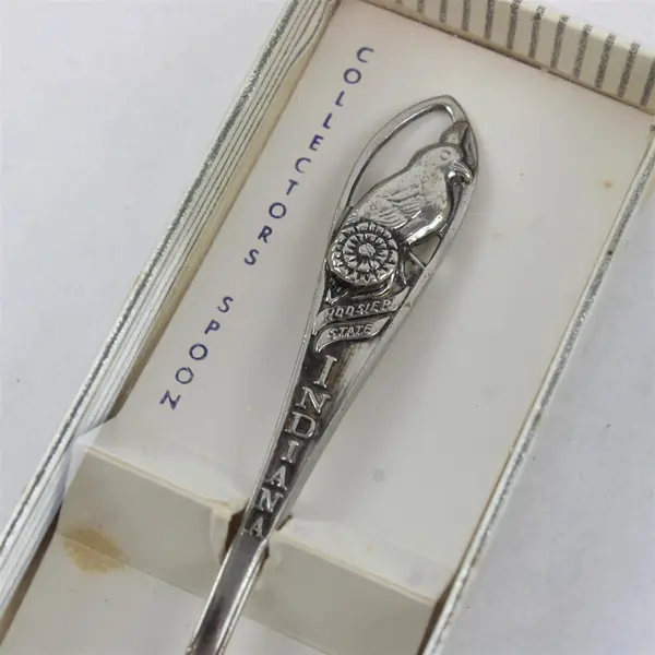 Vintage Indiana Souvenir Spoon Hoosier State Bird Collectible New in Box 4.5in