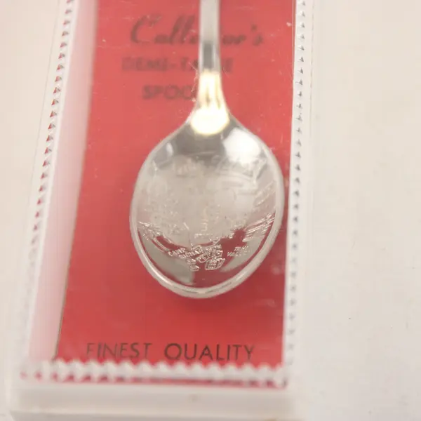 Lot of 2 Vintage Lake Tahoe Souvenir Spoons Gold-Tone Enamel