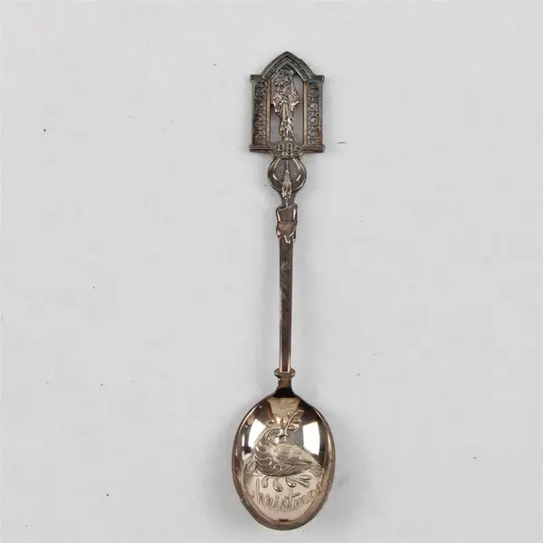 Vintage 1985 Silver-Plated Souvenir Spoon Mary & Baby Jesus Christmas