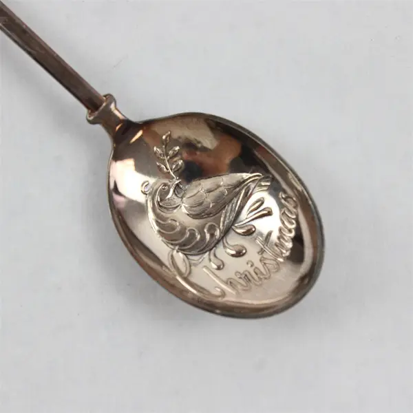 Vintage 1985 Silver-Plated Souvenir Spoon Mary & Baby Jesus Christmas