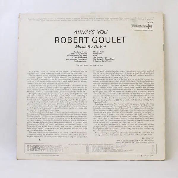 Robert Goulet Always You 12" Vinyl Record