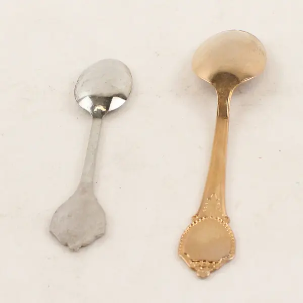 Lot of 2 Washington Souvenir Spoons Seattle King Tut Enamel 4in