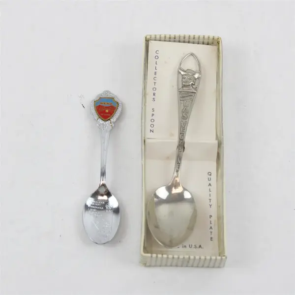 Lot of 2 Vintage Nevada Souvenir Spoons Reno Las Vegas Howdy Podner
