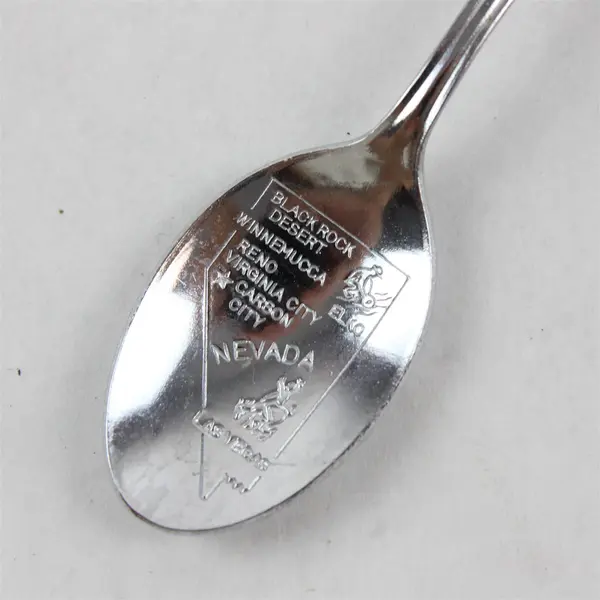 Lot of 2 Vintage Nevada Souvenir Spoons Reno Las Vegas Howdy Podner