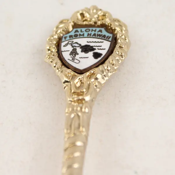 Vintage "Aloha from Hawaii" Enamel Collector Spoon Surfer Souvenir