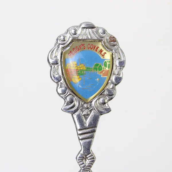 Souvenir Spoon Peggy's Cove Nova Scotia Enamel Handle Collectible