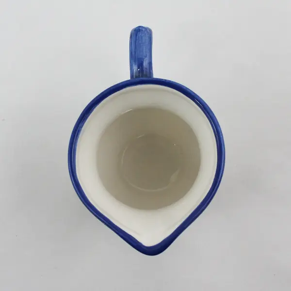 Inspirado Stonelite Creamer Yellow White Blue with Blue Flowers