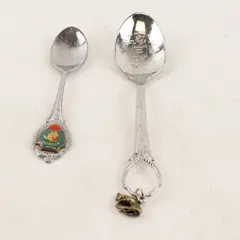 Lot of 2 Wyoming Souvenir Spoons Bucking Bronc Charm Collectible