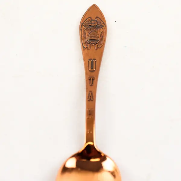 Lot of 2 Utah Souvenir Spoons Industry 1850 Collectible 4in