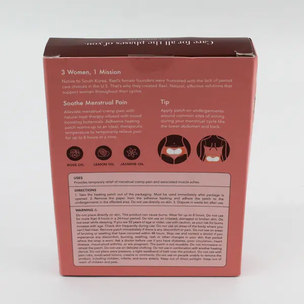 Rael Herbal Heating Patches for Menstrual Cramps 3 Count NIB