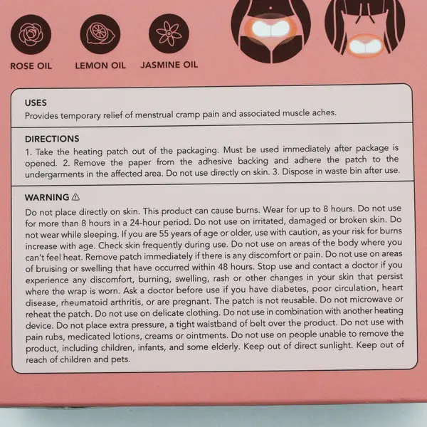 Rael Herbal Heating Patches for Menstrual Cramps 3 Count NIB