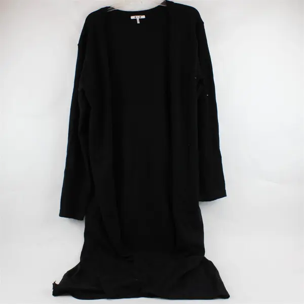 Three Dots Long Black Open-Front Cardigan Women's XL